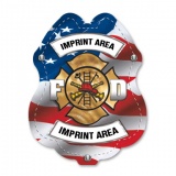 Clip-On Plastic Patriotic Fire Badges (Custom)